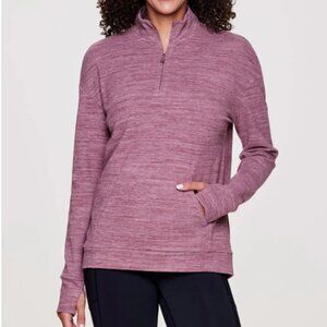 Avalanche Willow Ultra Soft 1/4 Zip Long Sleeve Fleece Top Size Large in Mauve
